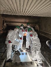 Das Herz der MVA Ingolstadt - Checkup im innere einer der drei Verbrennungsöfen